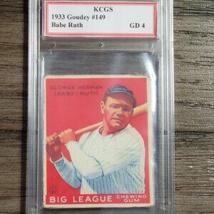 Graded Babe Ruth 1933 Goudey #149 custom Baseball card
